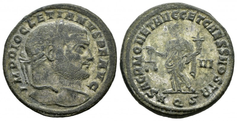Diocleciano. Follis. 302-305 d.C. Aquileia. (Spink-12820). (Ric-35a). Rev.: SACR...