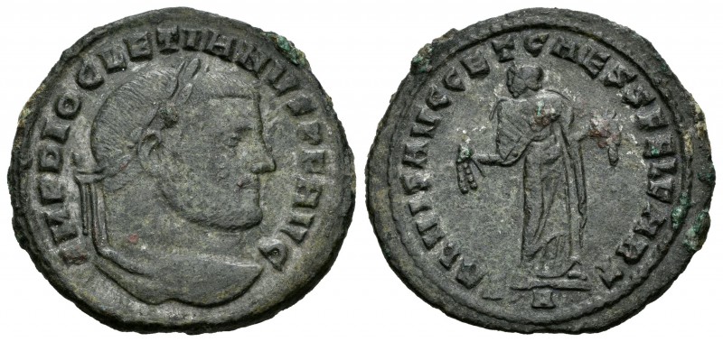 Diocleciano. Follis. 298-303 d.C. Cartago. (Spink-12828). (Ric-29a). Rev.: SALIV...