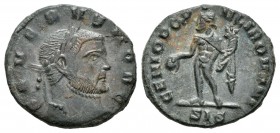 Severo II. 1/4 follis. 305-306 d.C. Siscia. (Spink-14646). (Ric-125). Rev.: GENIO POPVLI ROMANI. Genio en pie a izquierda con patera y cuerno de la ab...