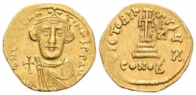 Constans II. Sólido. 641-668 d.C. Constantinopla. (Sb-949). Au. 4,42 g. Ofician Z y Z en el campo. EBC-. Est...400,00.