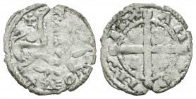 Reino de Castilla y León. Alfonso IX (1188-1230). Dinero. ¿Salamanca?. (Abm-126). Ve0,59. 0,59 g. Con E delante del león. MBC. Est...100,00.