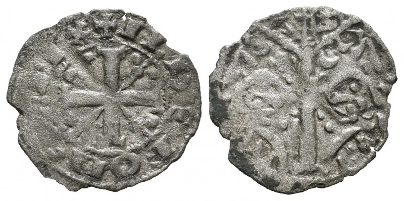 Reino de Castilla y León. Alfonso IX (1188-1230). Dinero. (Abm-144). Ve. 0,44 g....