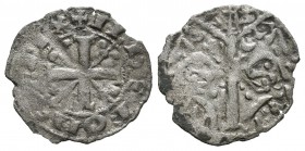 Reino de Castilla y León. Alfonso IX (1188-1230). Dinero. (Abm-144). Ve. 0,44 g. Marca de ceca crecientes. Escasa. MBC-. Est...40,00.