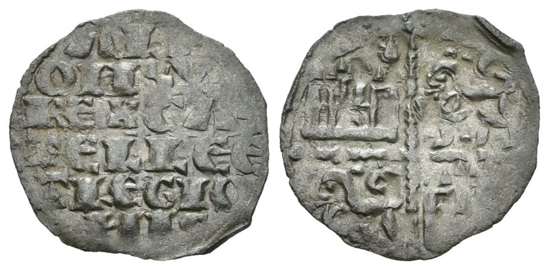 Reino de Castilla y León. Alfonso X (1252-1284). Dinero de seis lineas. Coruña. ...