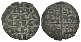 Reino de Castilla y León. Alfonso X (1252-1284). dinero. (Bautista-364). (Abm-239). Ve. 0,79 g. Marca de ceca flor de lis en primer cuadrante. Escasa....