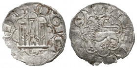 Reino de Castilla y León. Alfonso X (1252-1284). Novén. León. (Abm-267 similar). (Bautista-398 similar). Ve. 0,64 g. Con L bajo el castillo y punto so...