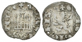 Reino de Castilla y León. Alfonso XI (1312-1350). Noven. Burgos. (Abm-355). (Bautista-483). Ve. 75,00 g. Con B bajo el castillo. Pequeño agujerito. MB...