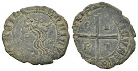 Reino de Castilla y León. Enrique II (1368-1379). Cruzado. (Abm-458). (Bautista-621). Ve. 1,08 g. Florón detras de la cabeza. MBC. Est...35,00.