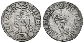 Reino de Castilla y León. Juan I (1379-1390). Blanca del Agnus Dei. (Abm-545). Ve. 1,41 g. Sin marca de ceca. MBC+. Est...40,00.