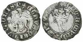 Reino de Castilla y León. Juan I (1379-1390). Blanca de Agnus Dei. Sevilla. (Abm-555.2). (Bautista-730). Ve. 1,59 g. Con S delante del cordero. MBC+. ...