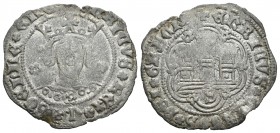 Reino de Castilla y León. Enrique IV (1454-1474). Cuartillo. Sevilla. (Abm-755). (Bautista-1023.9). Ve. 2,42 g. Con florón a cada lado del busto y S b...