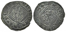 Reino de Castilla y León. Enrique IV (1454-1474). Blanca de rombo. Segovia. (Abm-833). (Bautista-1083). Ve. 1,09 g. Con acueducto bajo el castillo. MB...