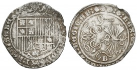 Fernando e Isabel (1474-1504). 1 real. Burgos. (Cal-287). Ag. 3,29 g. Venera en la leyenda del reverso. MBC-. Est...60,00.