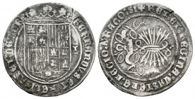 Fernando e Isabel (1474-1504). 1 real. Toledo. (Cal-409 variante). 2,78 g. Sin punto en la T. MBC-. Est...70,00.