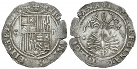 Fernando e Isabel (1474-1504). 2 reales. Sevilla. (Cal-266). Ag. 6,66 g. Estrella en reverso. MBC+. Est...90,00.