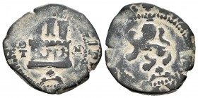 Felipe II (1556-1598). 2 cuartos. Toledo. (Cal-875). (Jarabo-Sanahuja-A275a). Ae. 4,34 g. Granada entre las patas traseras. BC+. Est...10,00.