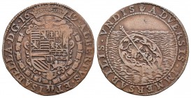 Alberto e Isabel (1598-1621). Jetón. 1619. Amberes. (Dugn-3755). Ae. 5,51 g. Liberación de Austria con la ayuda del Archiduque Alberto. MBC+. Est...45...