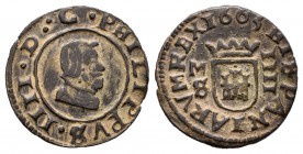 Felipe IV (1621-1665). 4 maravedís. 1663. Madrid. S. (Cal-1448). (Jarabo-Sanahuja-454). Ae. 0,88 g. MBC+. Est...50,00.