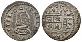 Felipe IV (1621-1665). 8 maravedís. 1661. Madrid. Y. (Cal-1420). (Jarabo-Sanahuja-M299). Ae. 2,38 g. Reverso desplazado. MBC+. Est...25,00.