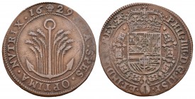 Felipe IV (1621-1665). Jetón. 1629. Bruselas. (Dugn-3846). Ae. 4,55 g. Confianza de los españoles. MBC. Est...60,00.