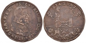 Felipe IV (1621-1665). Jetón. 1664. Bruselas. (Dugn-4204). Ae. 6,20 g. Alianza de España y Austria. MBC+. Est...80,00.