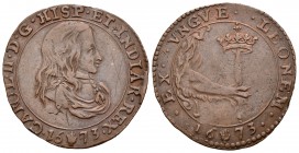 Carlos II (1665-1700). Jetón. 1673. Amberes. (Dugn-4310). Ae. 6,22 g. VNGVE. Declaración de guerra contra Francia. EBC-. Est...80,00.