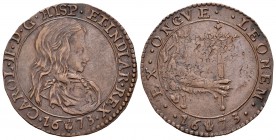 Carlos II (1665-1700). Jetón. 1673. Amberes. (Dugn-4311). Ae. 5,93 g. ONGVE. Declaración de guerra contra Francia. EBC. Est...90,00.