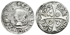Carlos II (1665-1700). 1 croat. 1675. Barcelona. (Cal-663). Ag. 2,76 g. Leyenda: CAROL. MBC-/MBC+. Est...60,00.