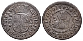 Felipe V (1700-1746). 2 maravedís. 1745. Segovia. (Cal-1997). Ae. 3,23 g. MBC. Est...20,00.