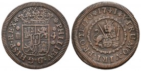 Felipe V (1700-1746). 4 maravedís. 1741. Segovia. (Cal-1992). Ae. 6,46 g. EBC-. Est...30,00.
