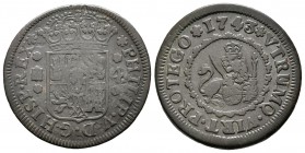 Felipe V (1700-1746). 4 maravedís. 1743. Segovia. (Cal-1994). Ae. 6,80 g. BC+. Est...12,00.