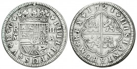 Felipe V (1700-1746). 2 reales. 1721. Madrid. A. (Cal-1721). Ag. 4,80 g. MBC-. Est...35,00.