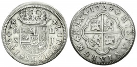 Luis I (1724). 2 reales. 1724. Madrid. A. (Cal-33). Ag. 5,38 g. LUDOUICUS. Escasa. MBC/MBC-. Est...110,00.