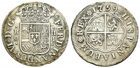 Fernando VI (1746-1759). 2 reales. 1759. Madrid. (Cal-486). Ag. 5,74 g. Golpecito en el canto. MBC+. Est...60,00.