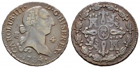 Carlos III (1759-1788). 4 maravedís. 1784. Segovia. (Cal-1909). Ae. 5,13 g. MBC+. Est...20,00.