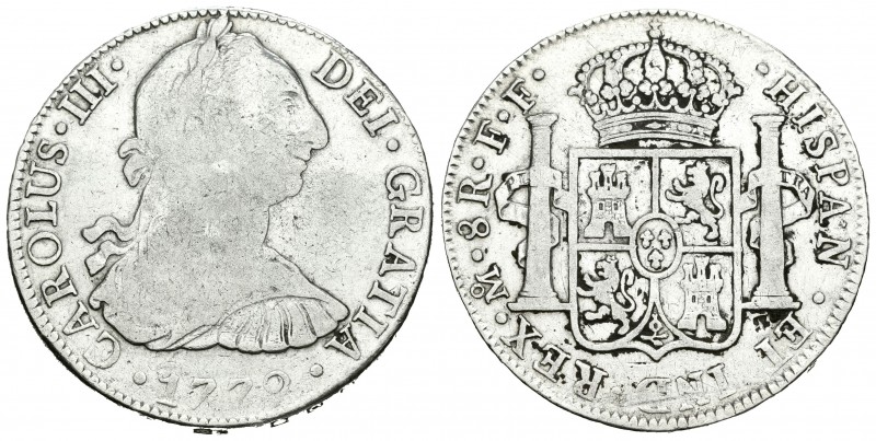 Carlos III (1759-1788). 8 reales. 1779. México. FF. (Cal-929). Ag. 26,61 g. Limp...