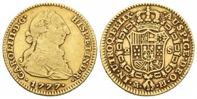 Carlos III (1759-1788). 2 escudos. 1777. Madrid. PJ. (Cal-450). Au. 6,69 g. MBC-/MBC. Est...230,00.