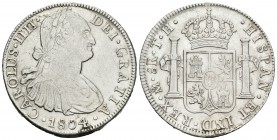 Carlos IV (1788-1808). 8 reales. 1804. México. TH. (Cal-701). Ag. 26,94 g. EBC-. Est...80,00.