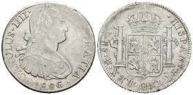 Carlos IV (1788-1808). 8 reales. 1806. México. TH. (Cal-705). Ag. 26,93 g. Vanos. Restos de brillo original. MBC+. Est...80,00.