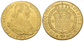 Carlos IV (1788-1808). 4 escudos. 1795. Madrid. MF. (Cal-204). Au. 13,50 g. MBC-/MBC. Est...400,00.