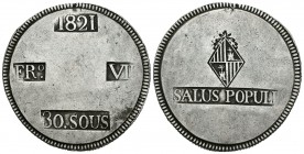 Fernando VII (1808-1833). 8 reales. 1821. Mallorca. (Cal-132). Ag. 26,74 g. Golpecitos en el canto. MBC. Est...200,00.
