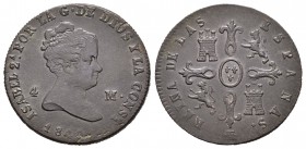 Isabel II (1833-1868). 4 maravedís. 1840. Segovia. (Cal-526). Ae. 4,79 g. MBC+. Est...18,00.
