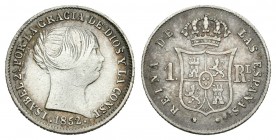 Isabel II (1833-1868). 1 real. 1852. Barcelona. (Cal-397). Ag. 1,29 g. MBC-. Est...15,00.