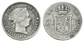 Isabel II (1833-1868). 1 real. 1858. Barcelona. (Cal-402). Ag. 1,31 g. MBC-. Est...20,00.