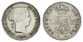 Isabel II (1833-1868). 1 real. 1860. Barcelona. (Cal-404). Ag. 1,32 g. MBC. Est...30,00.