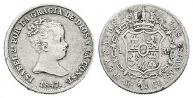 Isabel II (1833-1868). 1 real. 1847. Madrid. CL. (Cal-415). Ag. 1,45 g. MBC. Est...20,00.