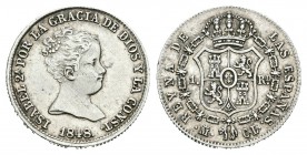 Isabel II (1833-1868). 1 real. 1848. Madrid. CL. (Cal-416). Ag. 1,49 g. EBC-. Est...45,00.