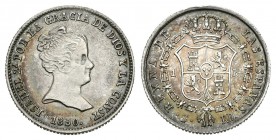 Isabel II (1833-1868). 1 real. 1850. Sevilla. RD. (Cal-431). Ag. 1,26 g. MBC+. Est...45,00.