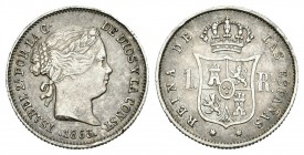 Isabel II (1833-1868). 1 real. 1863. Sevilla. (Cal-443). Ag. 1,30 g. BC+. Est...15,00.