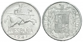 Estado español (1936-1975). 10 céntimos. 1941. Madrid. (Cal-129). Al. 1,86 g. PLVS. SC. Est...110,00.